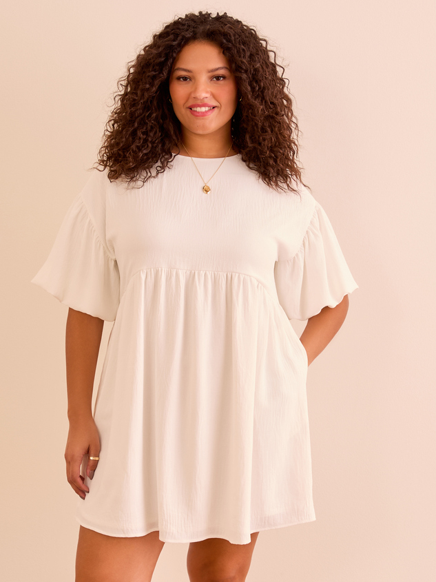 Leah Puff Sleeve Mini Dress Detail 2 - ARULA
