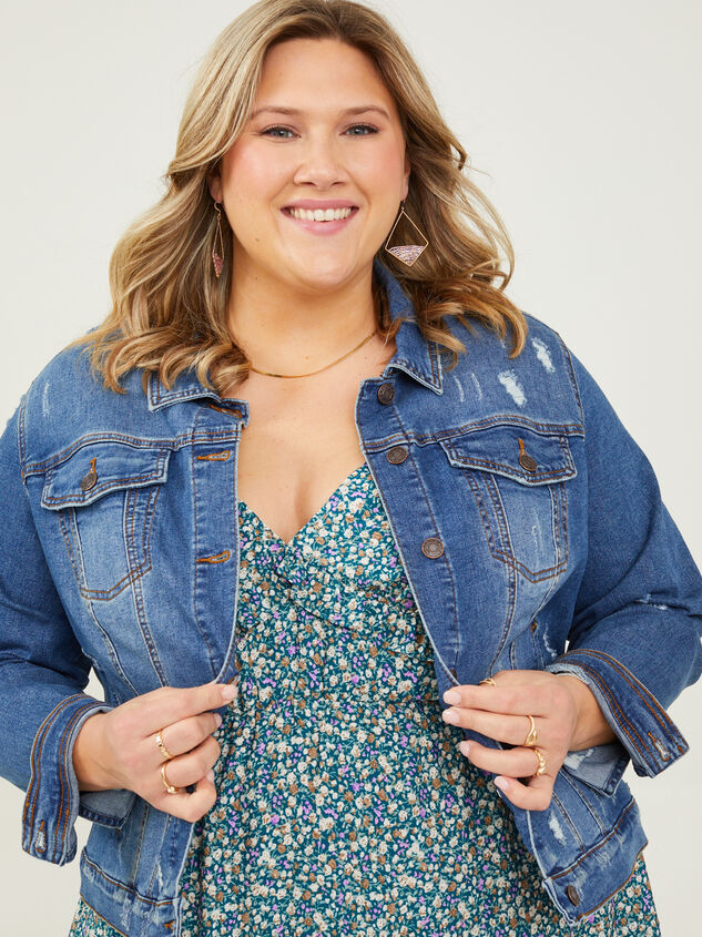Destructed Denim Jacket Detail 2 - ARULA