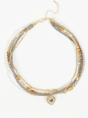 Layered Stone Bead Necklace - ARULA