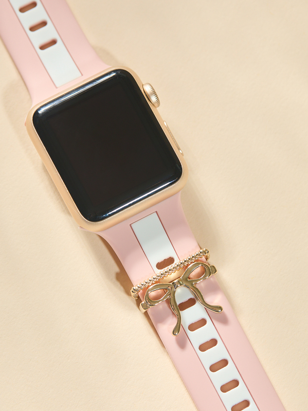 Striped Charming Bow Watch Band Detail 2 - ARULA