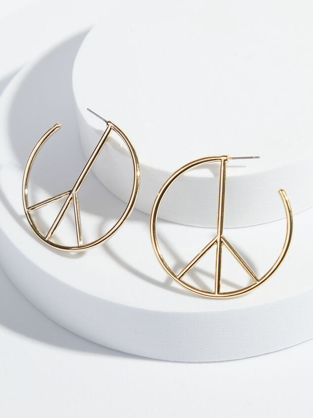 Peace Hoop Earrings Detail 1 - ARULA