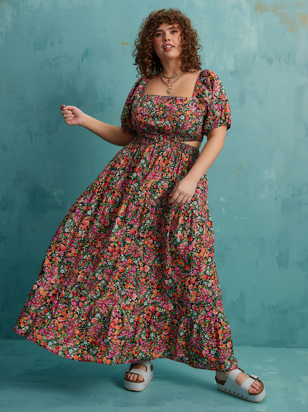 Whitney Floral Maxi Dress Detail 2 - ARULA