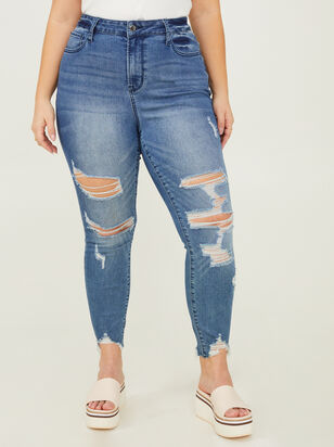 Incrediflex 27" Destructed Skinny Jeans - ARULA