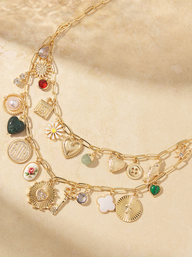 2 Layer Charm Necklace Detail 3 - ARULA