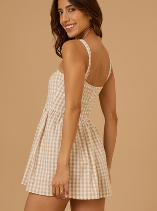 Noraline Gingham Romper - ARULA