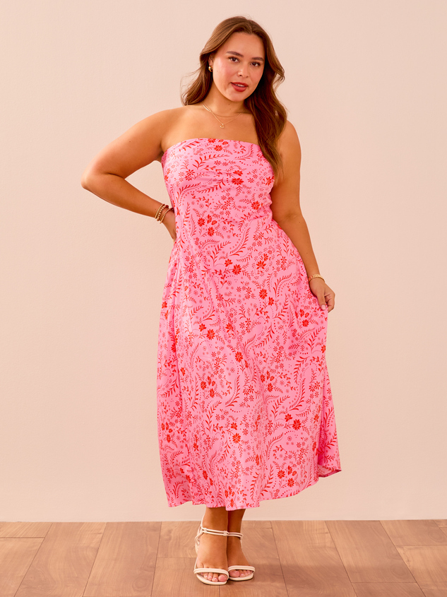 Raelynn Satin Midi Dress - ARULA