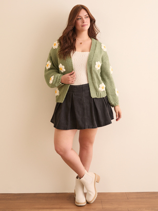 Clare Knit Flower Cardigan - ARULA