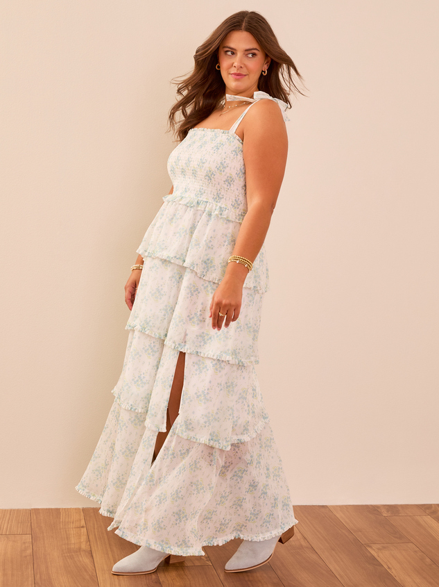 Londyn Floral Tiered Maxi Dress Detail 3 - ARULA