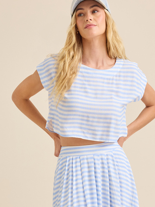 Alexis Striped Boxy Top - ARULA - 