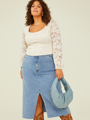 Rhinestone Denim Clutch - ARULA