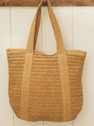 Woven Straw Beach Tote Bag - ARULA - 
