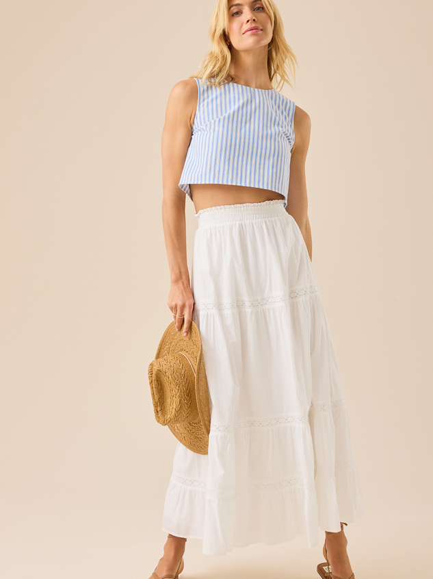 Issy Striped Linen Top Detail 3 - ARULA