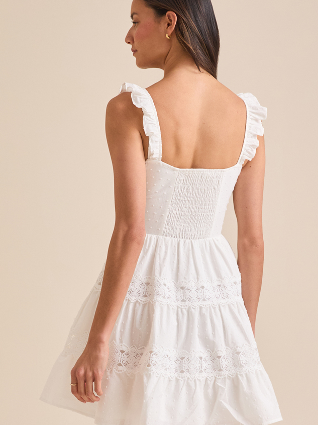 Andi Clip Dot Mini Dress Detail 5 - ARULA