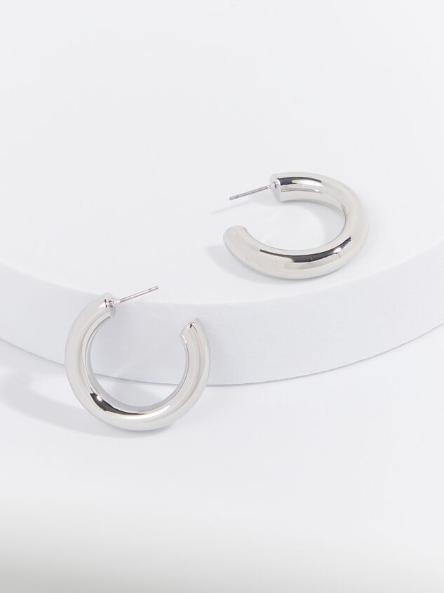 Story Silver Hoop Earrings - ARULA
