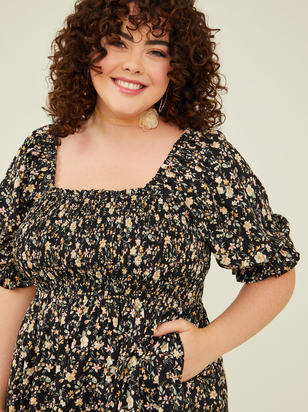 Luna Floral Midi Dress - ARULA