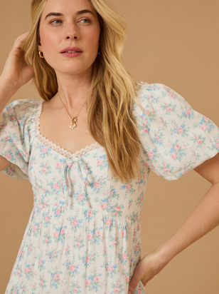 Nyari Tie Front Floral Mini Dress - ARULA