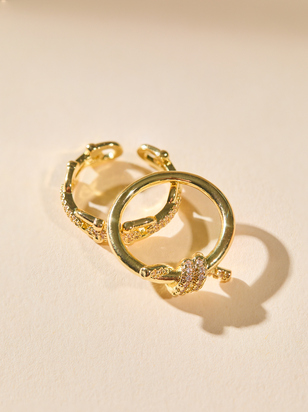 18K Gold Dazzle Knot Ring Set - ARULA
