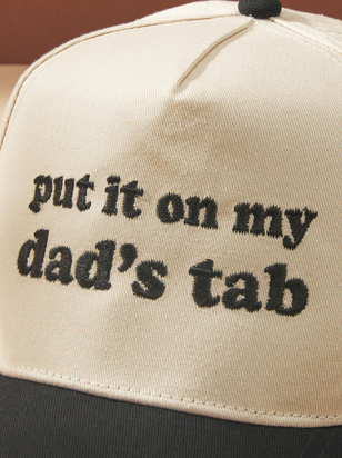 Put It On My Dad's Tab Trucker Hat - ARULA