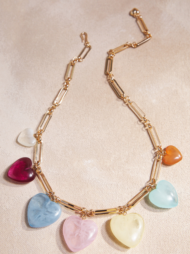 Stone Heart Necklace Detail 3 - ARULA
