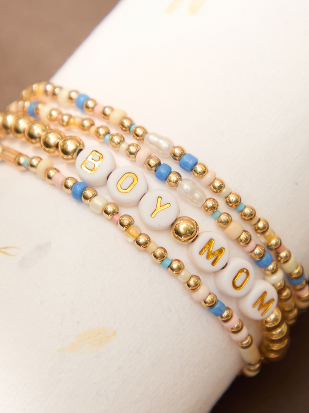 Boy Mom Beaded Bracelet Set - ARULA