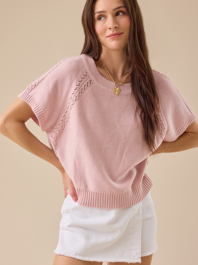 Maci Crochet Boxy Pullover - ARULA