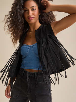 Dakota Fringe Suede Vest - ARULA - 