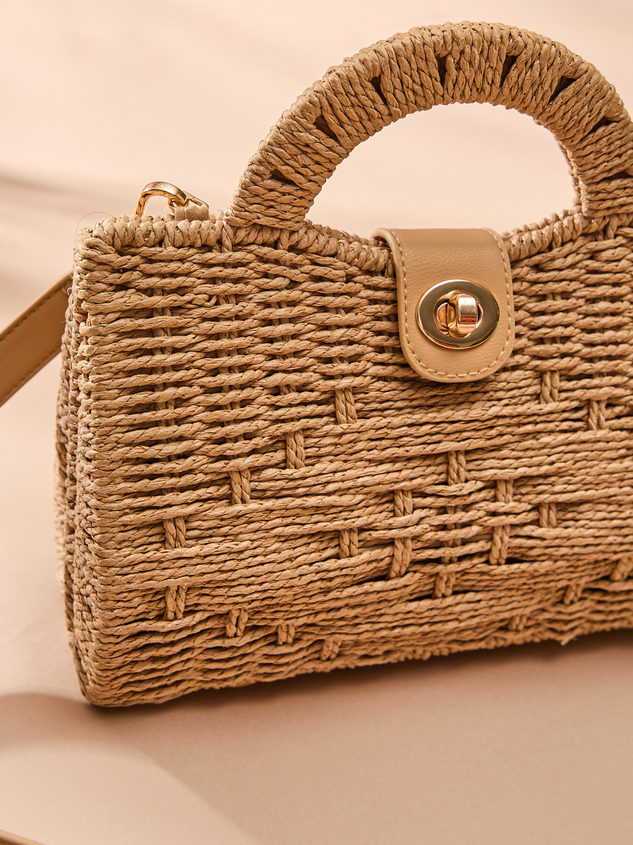 Raffia Retreat Crossbody Bag Detail 3 - ARULA