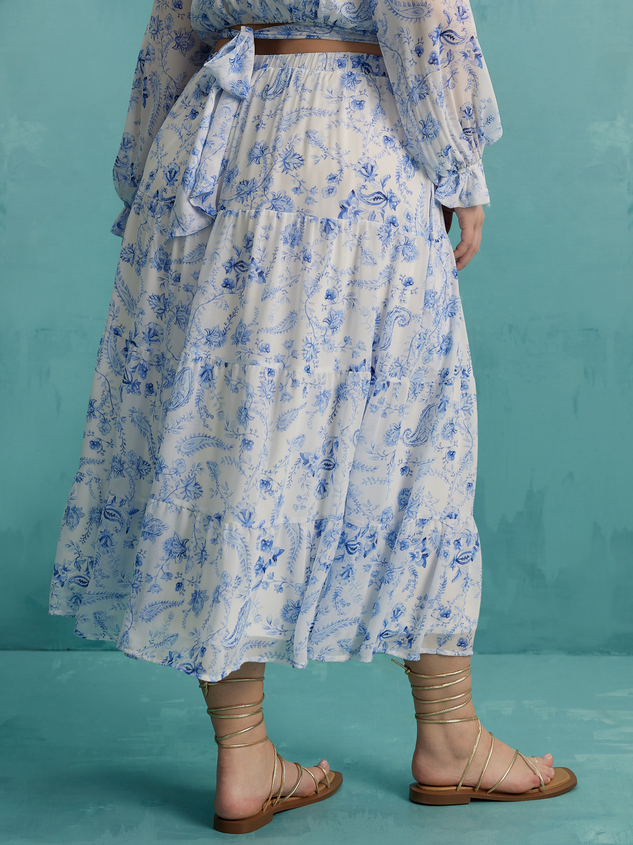 Bliss Floral Maxi Skirt Detail 4 - ARULA
