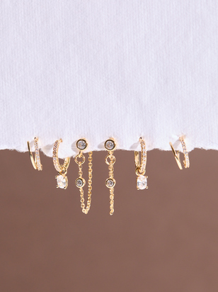 18K Gold Double Hoop Glitz Set - ARULA