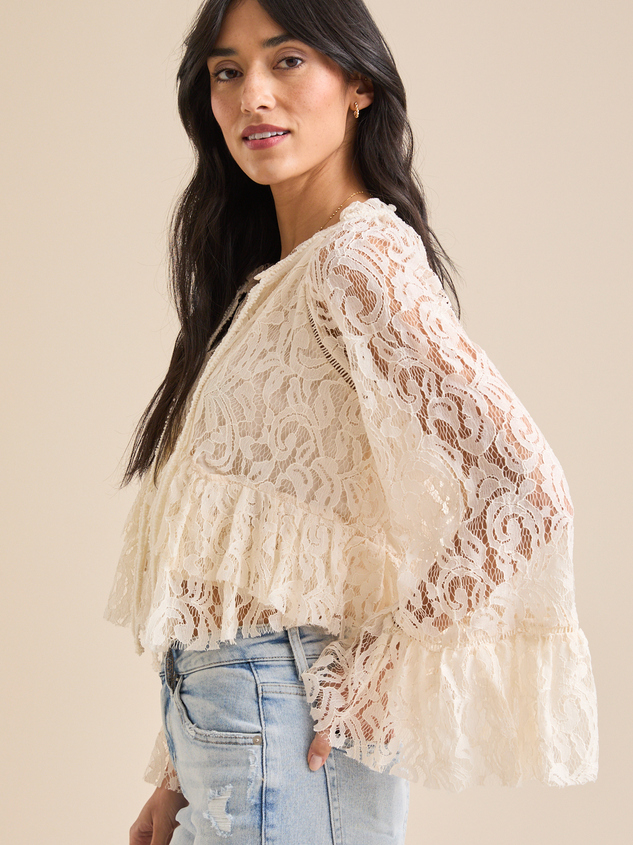 Ellison Bellsleeve Lace Top Detail 3 - ARULA