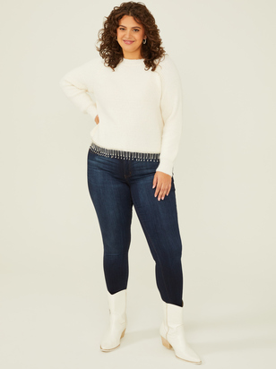 Jada Rhinestone Fringe Sweater - ARULA