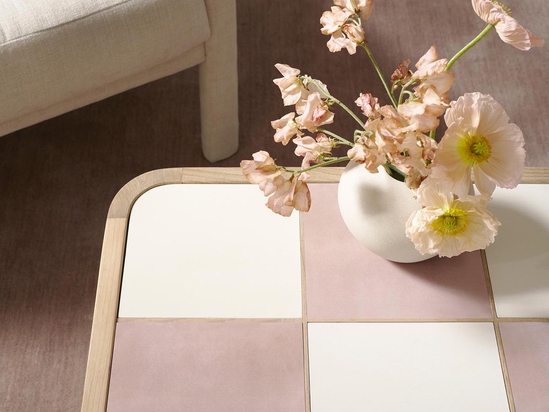 Audrey Wood Coffee Table Pink - ARULA - 