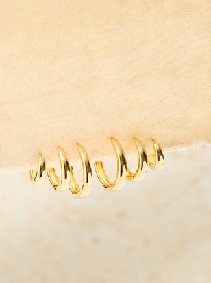Crescent Hoop Earring Trio Pack - ARULA