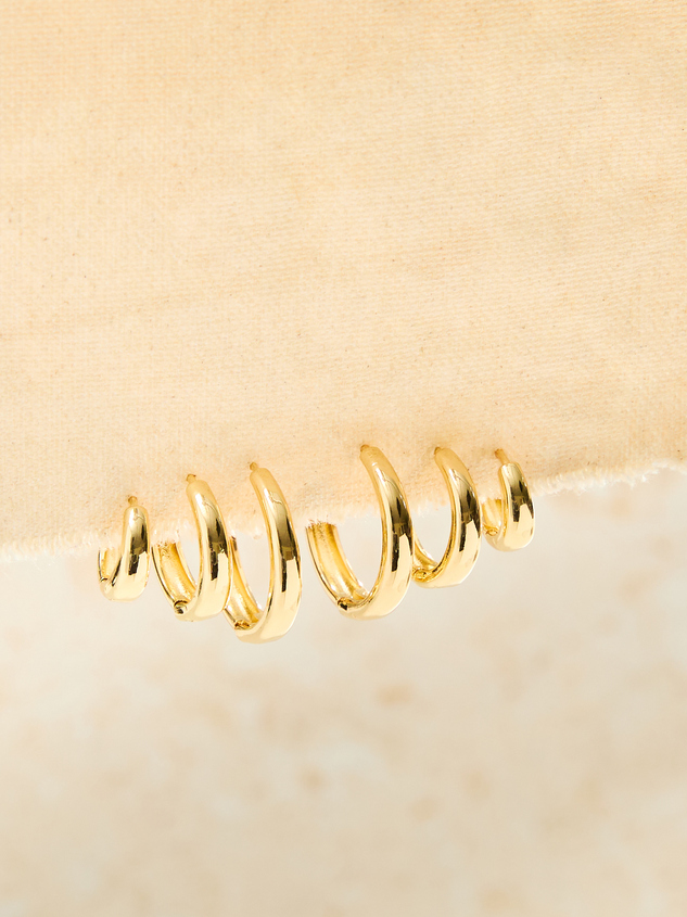 Crescent Hoop Earring Trio Pack - ARULA