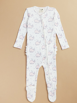 Bubbly Whale Ribbed Footie - ARULA