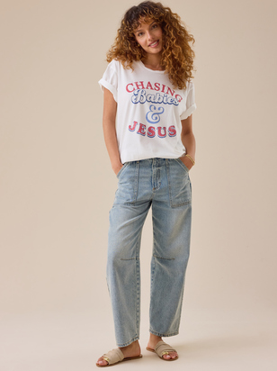 Chasing Babies And Jesus Graphic Tee - ARULA