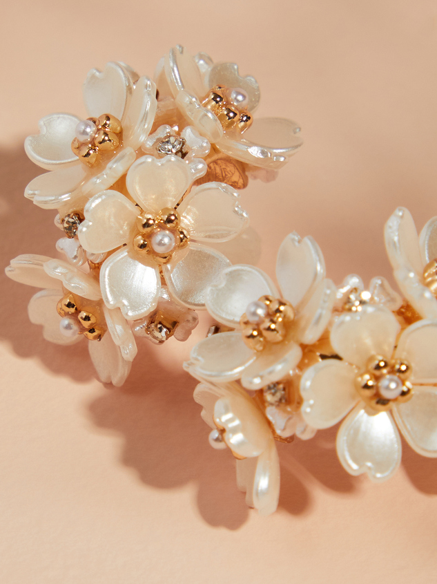 Flower Cluster Open Hoops Detail 3 - ARULA