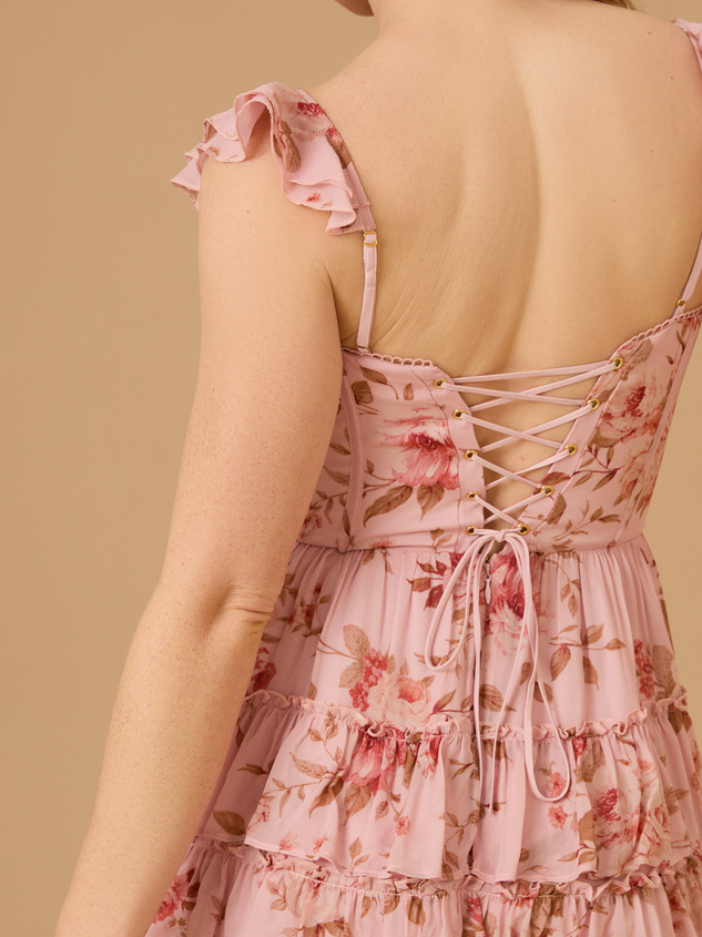 Samantha Floral Mini Dress Detail 5 - ARULA