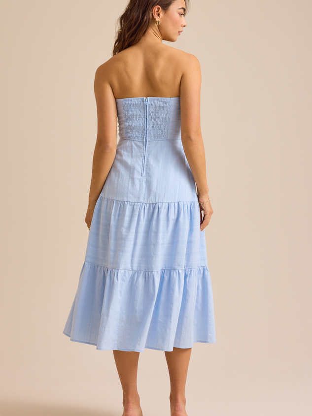 Sofia Strapless Midi Dress Detail 4 - ARULA