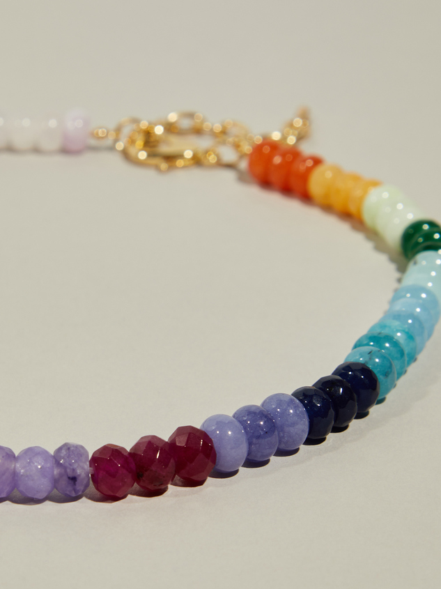 Natural Stone Rainbow Necklace Detail 2 - ARULA
