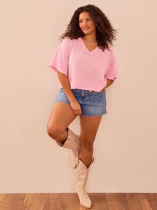 Cropped Urban Ribbed Tee - ARULA