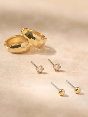 18k Gold Mini Disco Earring Pack - ARULA - 