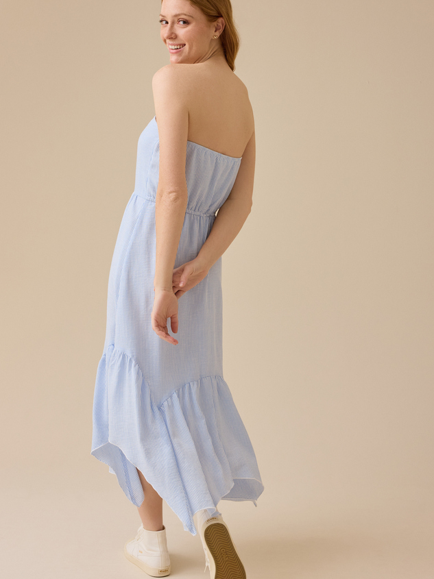 Alyssa Striped Midi Dress Detail 5 - ARULA