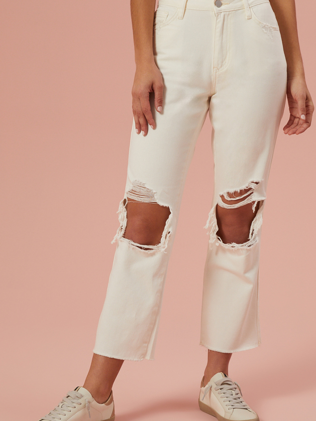 Kyra Distressed Cropped Jeans Detail 2 - ARULA
