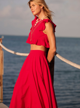 Grace Linen Midi Skirt - ARULA - 