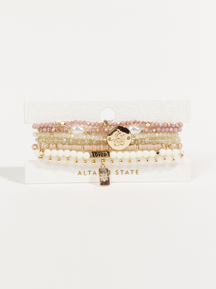 Layered Beaded Stretch Charm Bracelet Pack - ARULA