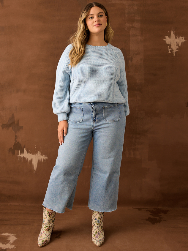 Haisley Chenille Sweater in Light Blue Arula