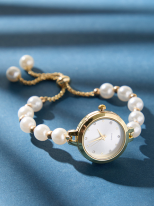 Round Face Pearl Watch - ARULA