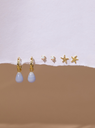 Blue Shore Starfish Earring Set - ARULA - 