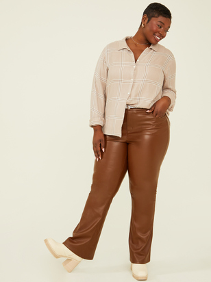 Marlowe Vegan Leather Flare Pants - ARULA